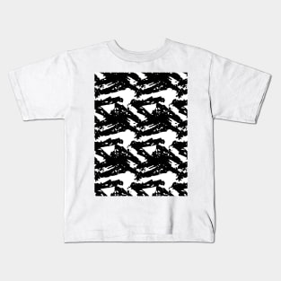 Black zigzag on a white background, abstraction Kids T-Shirt